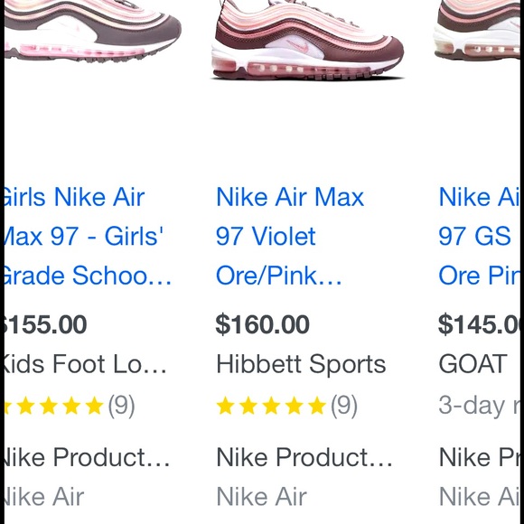 **SOLD** NewNike Air Max 97 Violet Oreo, Pink, White - Size Wmn 8 / Men 6.5: $90 - Picture 11 of 12